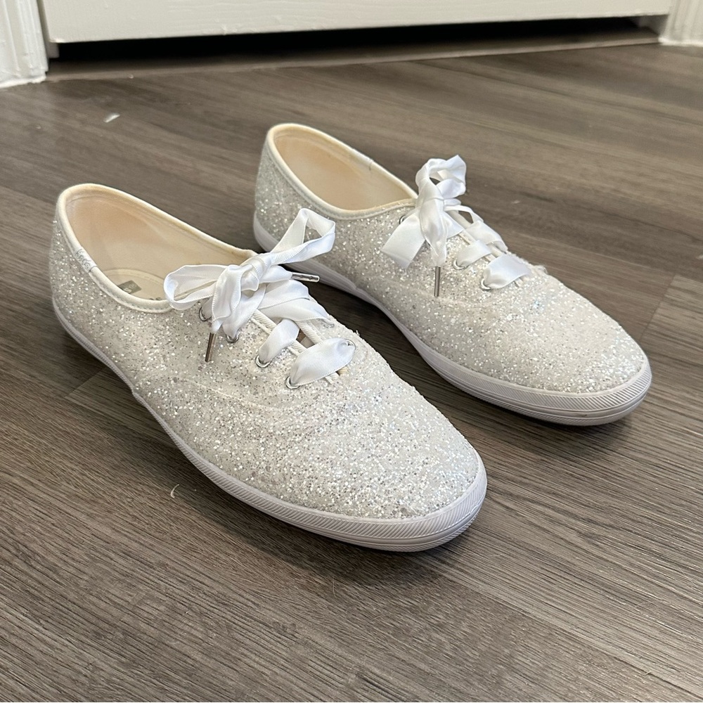 Keds x Kate Spade White Glitter Sneakers